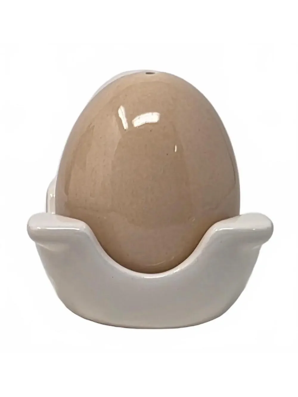 Cracker Barrel Ceramic Egg Salt Pepper Shakers With Holder Box